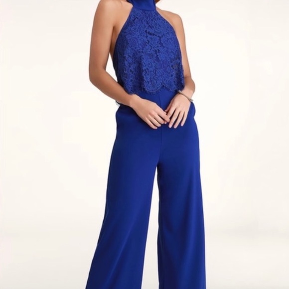 LuLu’s | lace backless wide leg jumpsuit - Picture 2 of 9